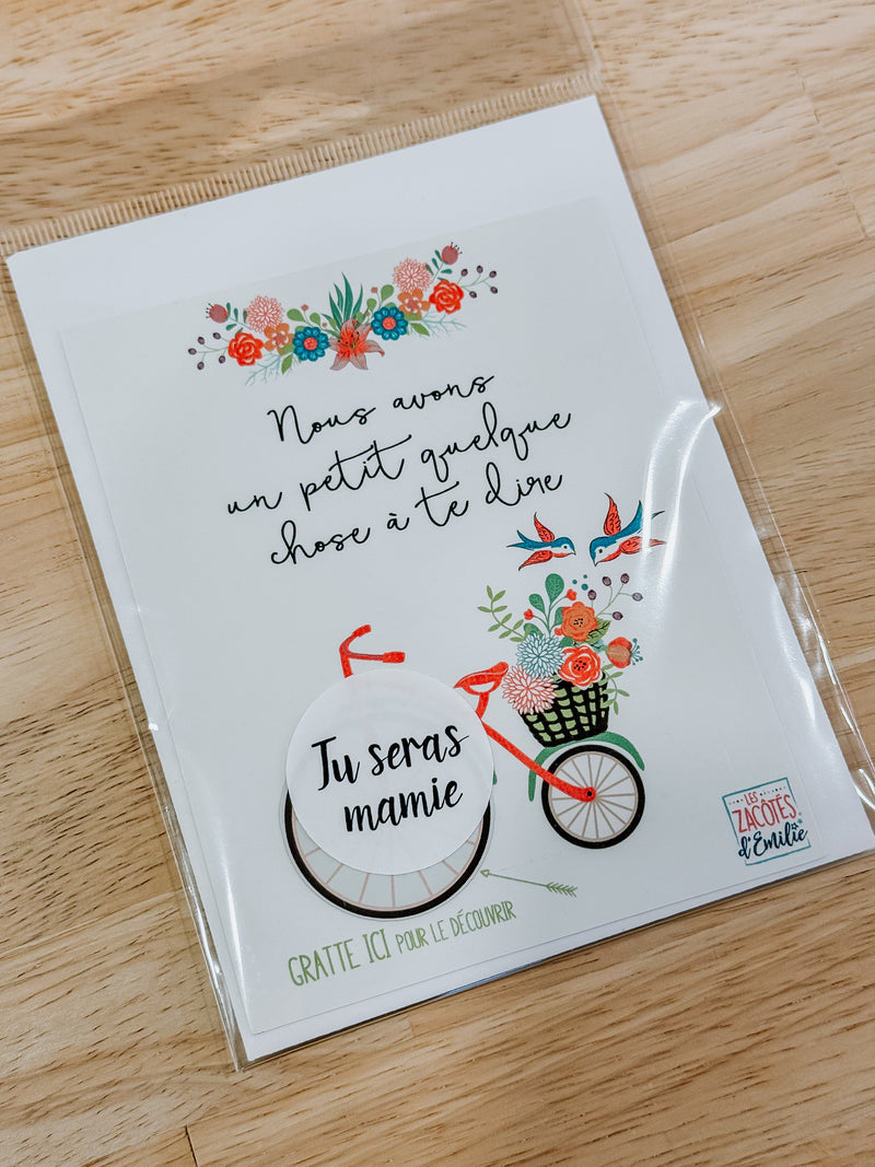 Les Zacotés d'Émilie - Carte à gratter pour future MAMIE ou GRAND-MAMAN