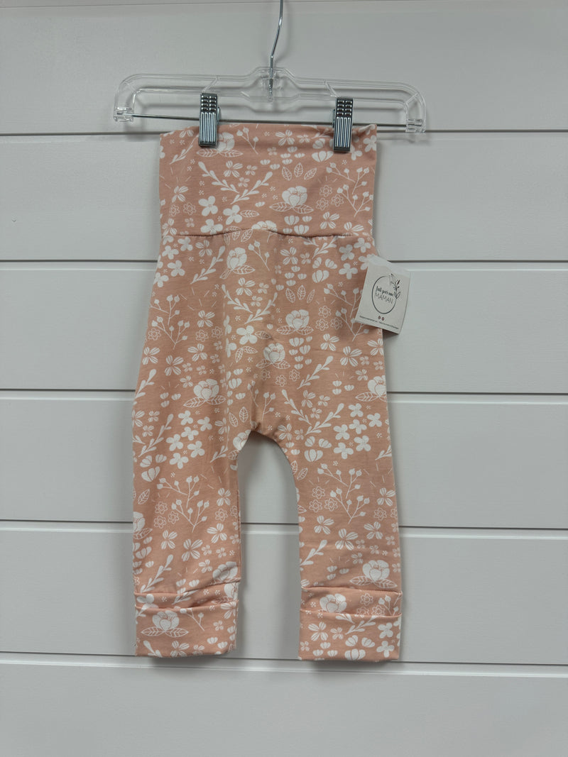 Pantalon Eli - Fleurs blanches fond rose