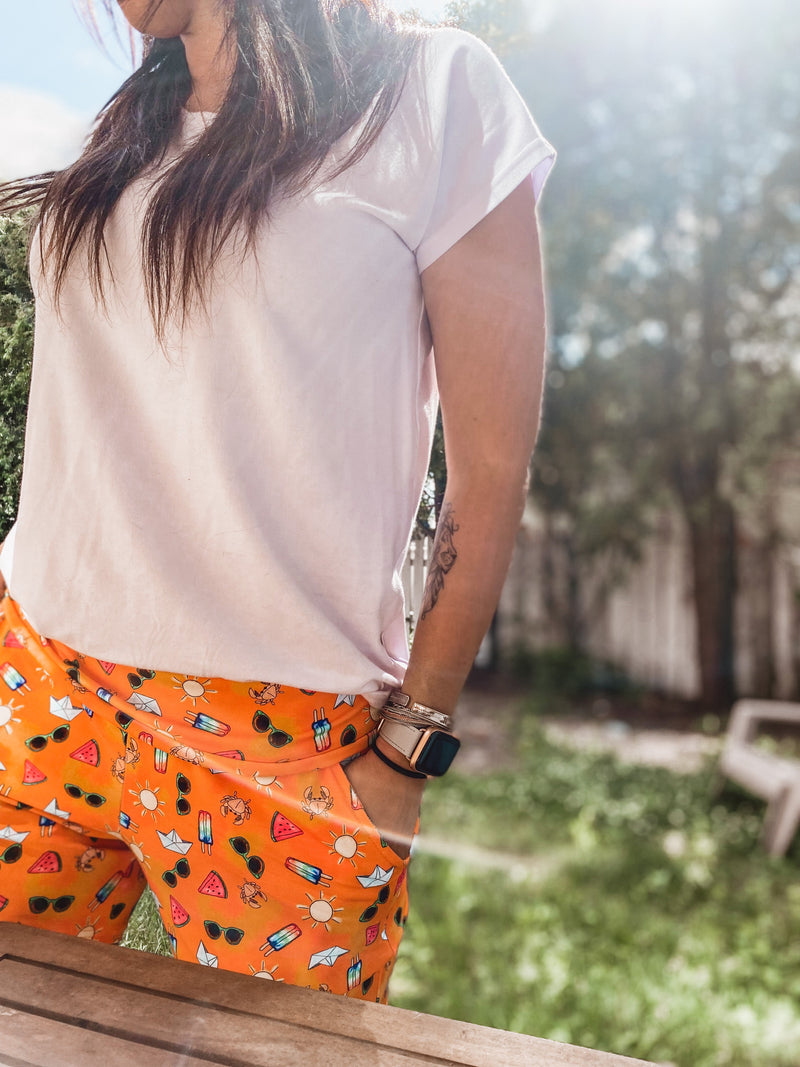 Shorts Linda - Summer Vibes fond orange